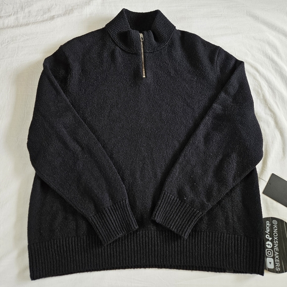 Lululemon Relaxed-Fit Half-Zip Knit Sweater BLK Black Men's Size Medium - Picture 1 of 8